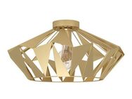 EGLO Deckenleuchte CARLTON, ohne Leuchtmittel, Deckenleuchte im Retro Design, Vintage Wohnzimmerlampe, Metall in Gold
