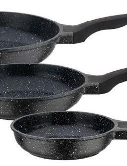 GSW Pfannen-Set Titanium Granit Advanced, Aluminiumguss (Set, 3-tlg), Pfannen-Set aus Aluminium-Guss mit Antihaft-Versiegelung