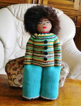 Strick/Häkel-Puppe,handgemacht,Einzelstück,ca. 43 cm - Linnich