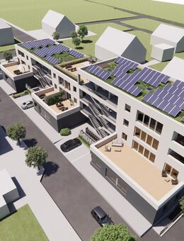 große Dachterrasse und Balkon in einer 2 Zimmer Neubauwohnung - Rümmingen