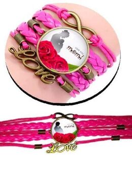 Rosa Pink Armband Geschenkidee für Mama Mutter Muttertag Love Mom Beschriftung  11,90 €* - Villingen-Schwenningen