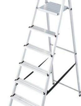 KRAUSE Stehleiter Solidy, Aluminium, 1x8 Stufen, Arbeitshöhe ca. 370 cm