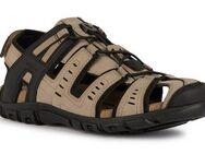 Geox UOMO SANDAL STRADA C Sandale, Sommerschuh, Klettschuh, Outdoorsandale, mit Lederfußbett