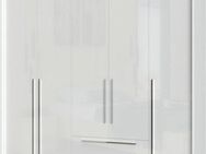 Places of Style Drehtürenschrank Piano weiß, verschiedene Breiten mit 2 Schubladen, inklusive Beleuchtung