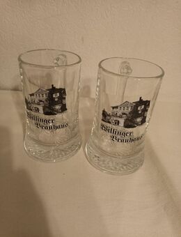 Willinger Brauhaus Bierkrug Sammelglas Bierglas Glas 2 Stück als Set zusammen - Essen