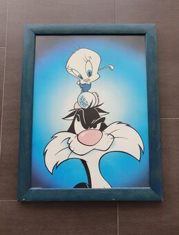 Tweety und Sylvester Warner Bros. im Holzbilderrahmen Blau 45cm/35cm **Anschauen** - Köln