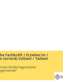 Pädagogische Fachkräft / Erzieher/in / Pädagoge/in (m/w/d) Vollzeit / Teilzeit - Rodgau