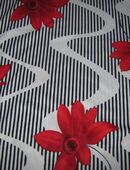 NEU * Original VINTAGE * Karibik- Blüten * Blumen * Flower- Power * Streifen * T- Shirt "Italy Rosa" Gr. 42- 44/ M- L * rot * weiß * schwarz * in 88499