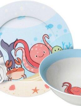 Ritzenhoff & Breker Kindergeschirr-Set Unterwasserwelt (3-tlg), 1 Personen, Porzellan, im dekorativen Geschenkkarton