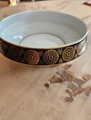 Konfektschale, Obstschale-70er-echt-Kobalt-Gold, Handmalerei,Unte in 99091