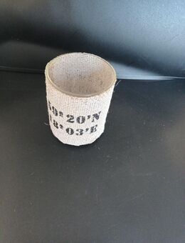 Teelichthalter Kerzenhalter Deko Glas Höhe ca. 12cm grobe Leinen umwickelt - Essen