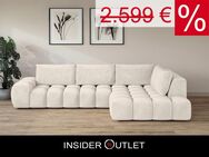 MEGA BIG Ecksofa in XXL 210x352cm Samt Beige Azita - Köln