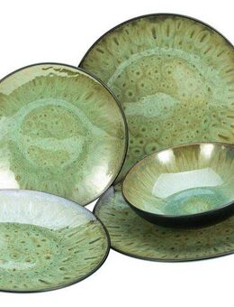 CreaTable Teller-Set Jawa, Tellerset 12-tlg (12-tlg), 4 Personen, Steinzeug, Reaktivglasur