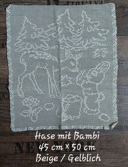 Tischdecke/Decke / Läufer . Handarbeit Hase mit Bambi - Hannover Buchholz-Kleefeld
