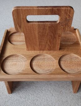 Benediktiner Bierträger Steinkrug Träger Holz für 6 Bierkrüge - Niddatal