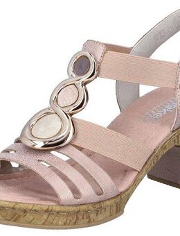 Rieker Sandalette, Sommerschuh, Sandale, Plateauabsatz mit Schmuck-Applikation