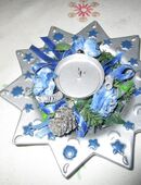 Sternen Lichthalter in silber-Blau in 23909