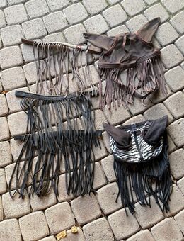5 x Fliegenfransen / Fliegenhaube für Pferde braun / schwarz / zebra - Daisendorf