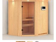 Karibu Sauna Tomke, BxTxH: 184 x 165 x 202 cm, 68 mm, (Set) 3,6-kW-Plug & Play Ofen mit externer Steuerung