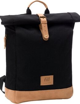 Fillikid Wickelrucksack Rolltop Berlin schwarz, inkl. Wickeltunterlage
