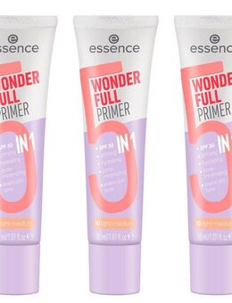 Essence Primer WONDER FULL PRIMER 5 IN 1, 3-tlg., Sorgt für einen matten Airbrush-Look und schützt mit LSF 30.