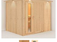 Karibu Sauna Gitte, BxTxH: 245 x 210 x 202 cm, 68 mm, (Set) ohne Ofen