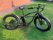 E Fatbike Beach Cruiser Fahrrad Retro 26 Zoll schwarz - Großenkneten