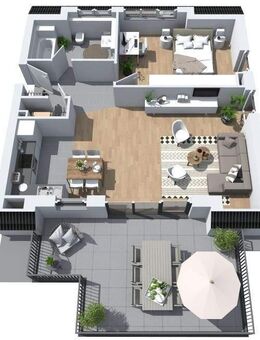 Penthouse-Wohnung mit Dachterrasse und zusätzlicher Stauraum-Speicherfläche - Wiesbaden
