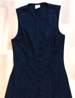 Edles schwarzes Sommerkleid mit durchgehender Knopfleiste, Gr. L - Hürth