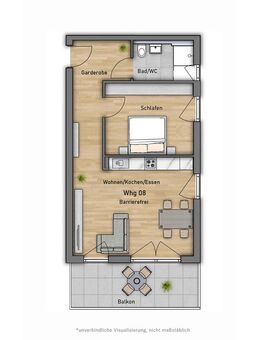 Kirchheim Whg 8: Barrierefreie 2-Zimmer-Wohnung mit Balkon - Kirchheim (Teck)