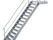 14 Stufen + Podest Treppe Geländer links B 100 cm H 250 - 320 cm - Hamminkeln