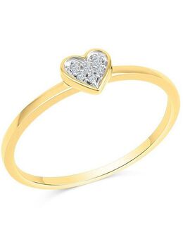 Diamonds by Ellen K. Fingerring Gold 585 zweifarbig Herz-Motiv mit Brillanten 0,025ct.