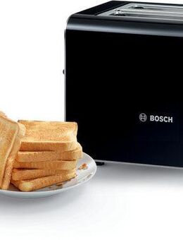 BOSCH Toaster Styline TAT8613N, integrierter Brötchenaufsatz, Liftfunktion, 860 W, Auftaufunktion, Abschaltautomatik, Brotzentrierung, Edelstahl/schwarz