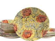 CreaTable Teller-Set Florentina, Tellerset 18-tlg (18-tlg), 6 Personen, Steingut, Blumendekor
