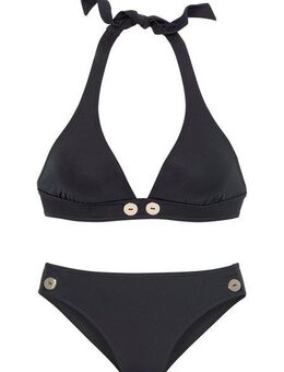 Vivance Triangel-Bikini mit goldfarbenen Zierknöpfen