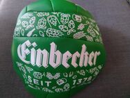 Neuer knallgrüner Volleyball / Beachball mit rotem Logo und Werbung für Einbecker - Hannover Vahrenwald-List