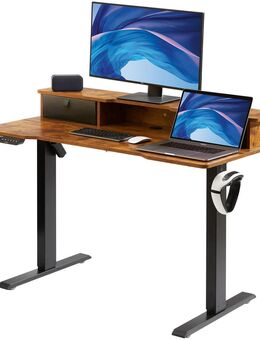 Höhenverstellbarer Stehschreibtisch 1,2 x 0,6 m Dual-Monitor-Riser-Workstation - Ingolstadt