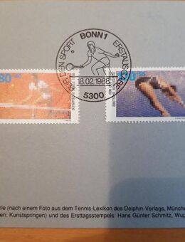 Briefmarken Olympische Spiele 1988, Erstausgabe, gestempelt - Hagen (Stadt der FernUniversität) Emst