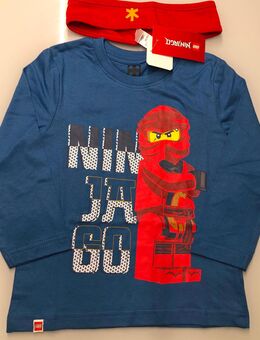 LEGO Ninjago Fasching Verkleidung Langarmshirt und Stirnband Langarmshirt für Jungen 2-teilig Longsleeves Langarmshirt Verkleidung Fashing Langärmelige Langarm 100% Baumwolle, Gr. 98 neu mit Etikett - Albstadt