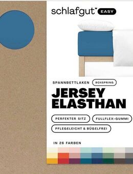 Schlafgut Spannbettlaken EASY Jersey Elasthan Boxspring, Jersey, Gummizug: rundum, (1 Stück), MADE IN GREEN by OEKO-TEX®