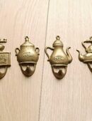 4 Messing Haken Wandhaken Handtuchhaken Küchenhaken Deko zusammen 9,- in 24944