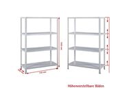 SCHULTE Regalwelt Steckregal Stecksystem-Grundregal XXL, Metall weiß, 1370x750x300 mm, 4 Böden