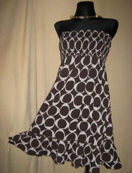 NEUw * Ausgefallen * gesmoktes * Hippie- Look * Designer * Retro * Träger * Mini- Kleid oder Rock * Gr. 36- 38/ S * schokoladen- braun * weiß * - Riedlingen