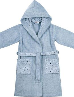 Wörner Kinderbademantel Wal, Langform, Baumwoll-Webfrottier, Kapuze, Gürtel