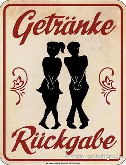 Lustiges Blechschild Getränke Rückgabe Bar Kneipe Gaststätte - München