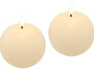 I.GE.A. LED-Kerze LED Echtwachskerze 2er Set, Mit Timer Flackernd Stumpenkerze Adventskerzen Adventskranz
