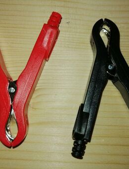 Krokodilklemmen Polklemmen Batterie Rot/Schwarz groß 2 Stück neu - Hamburg Wandsbek