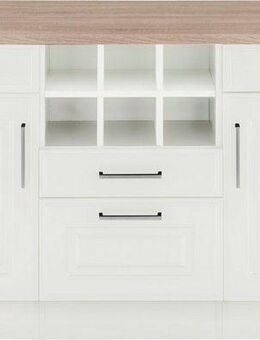KOCHSTATION Unterschrank KS-Stockholm 150 cm breit, hochwertige MDF-Fronten mit Fräsung, viel Stauraum