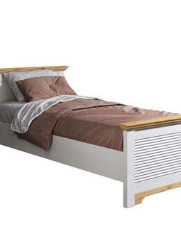 Home affaire Bett Rauna, Landhausstil, edles Design mit Lamellen und Kassetten, 2 Farben (Breite/Belastbarkeit 180cm=220 KG, 90cm=120KG), FSC® zertifiziertes Kieferholz, massive Qualität mit Lattenrost