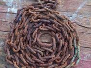 Verrostete Kette mit Haken und Ring - Büdingen